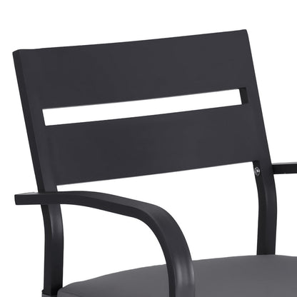 Aluminium Outdoor Dining Bistro Bar Set Black (5 Piece) - Barstool Express
