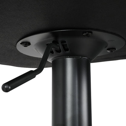 Amy Vintage Leather Adjustable Bar Stool Black (Set of 2) - Barstool Express