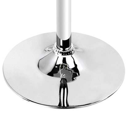 Bar Table Adjustable Round Dining & Kitchen Chrome & White - Barstool Express