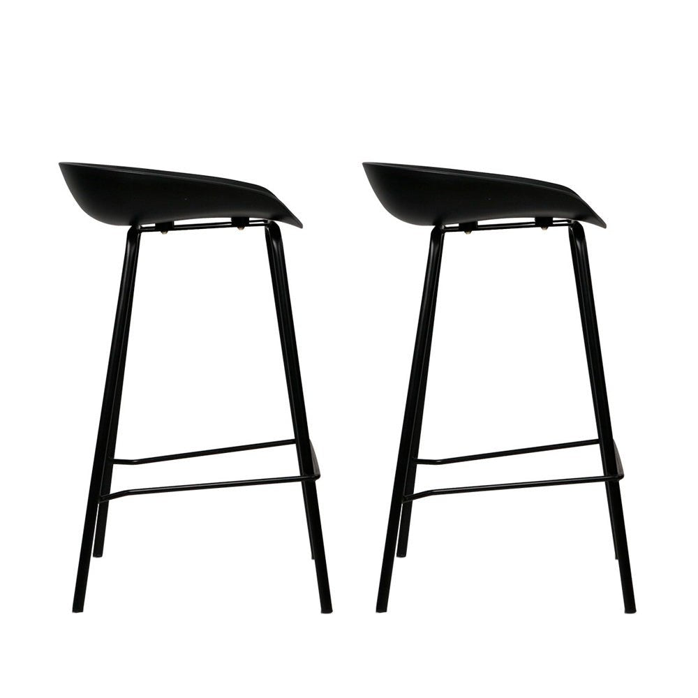 Bree Breakfast Bar Stools 67cm Black (Set of 2) - Barstool Express