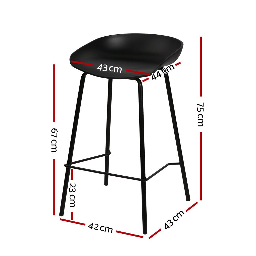 Bree Breakfast Bar Stools 67cm Black (Set of 2) - Barstool Express