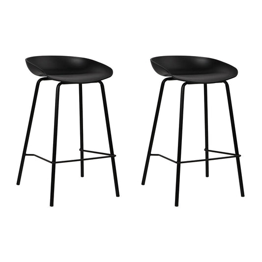 Bree Breakfast Bar Stools 67cm Black (Set of 2) - Barstool Express