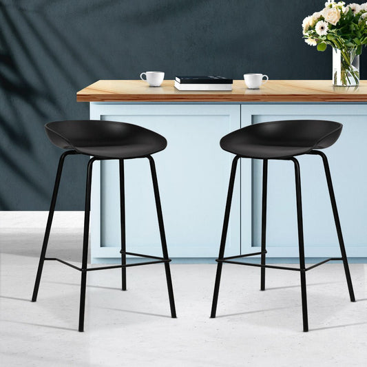 Bree Breakfast Bar Stools 67cm Black (Set of 2) - Barstool Express