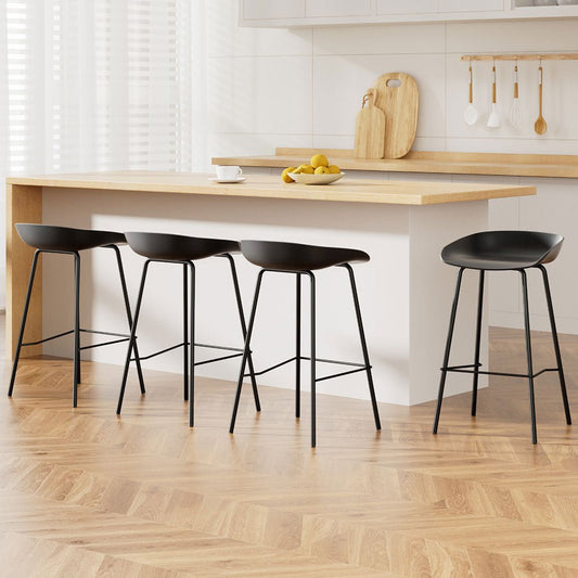 Bree Breakfast Bar Stools 67cm Black (Set of 4) - Barstool Express