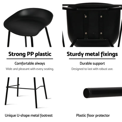 Bree Breakfast Bar Stools 67cm Black (Set of 4) - Barstool Express