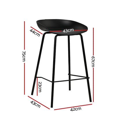 Bree Breakfast Bar Stools 67cm Black (Set of 4) - Barstool Express