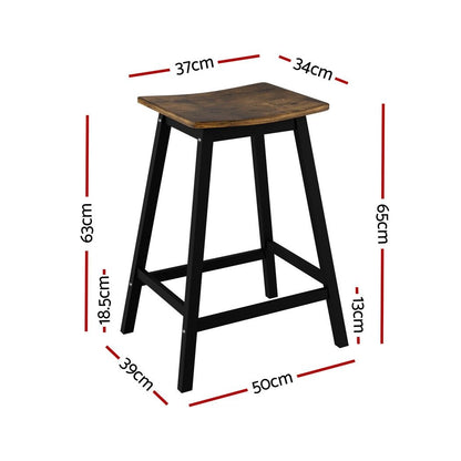 Brooks 65cm wooden bar stool dimensions – 37cm x 34cm seat and 65cm height