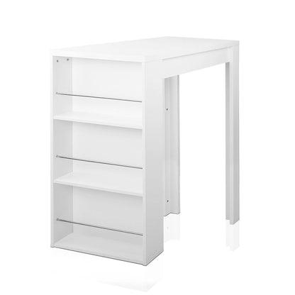Contemporary Bar Table 3 - tier Storage Shelves 107cm White - Barstool Express