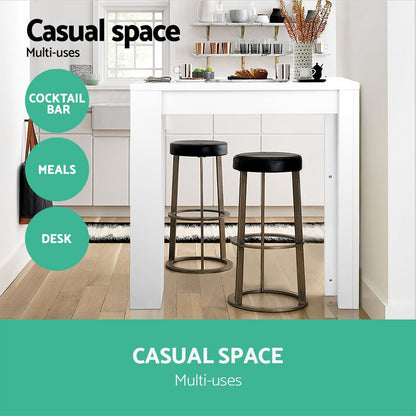 Contemporary Bar Table 3 - tier Storage Shelves 107cm White - Barstool Express