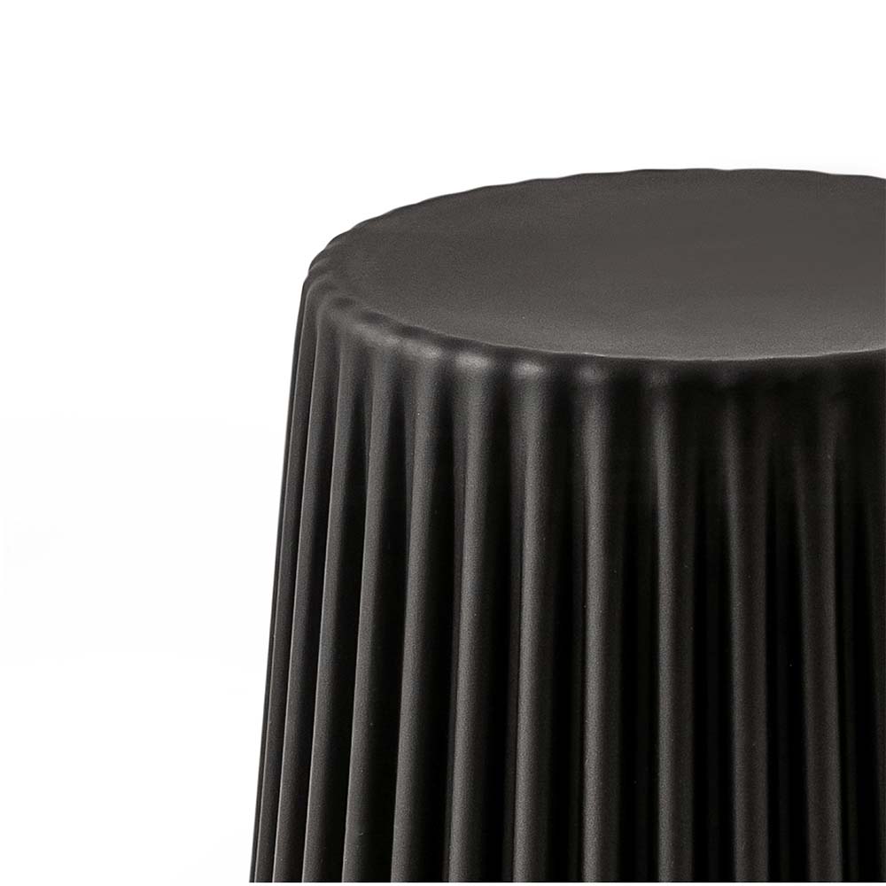 Black round tablecloth on a white background