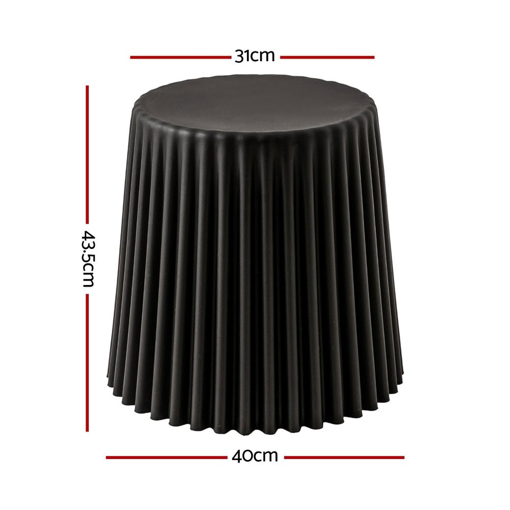 Cupcake Design Stackable Plastic Stools 43.5cm Black (Set of 4) - Barstool Express