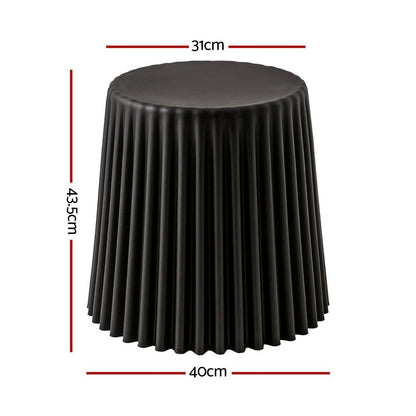 Cupcake Design Stackable Plastic Stools 43.5cm Black (Set of 4) - Barstool Express