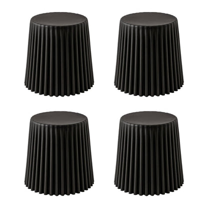 Cupcake Design Stackable Plastic Stools 43.5cm Black (Set of 4) - Barstool Express