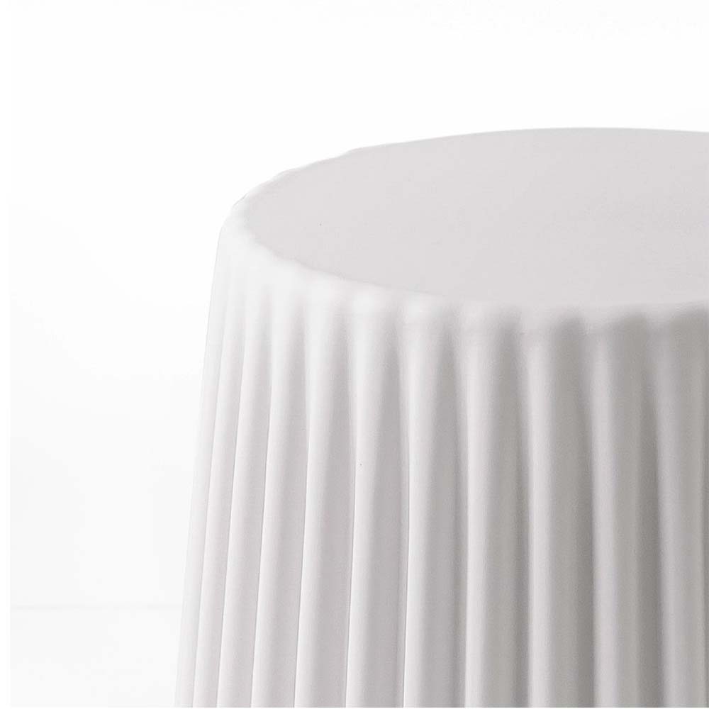 Stackable white stool with cupcake design 43.5cm lightweight plastic furniture