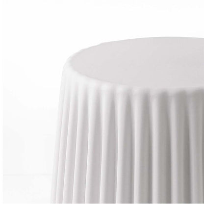 Stackable white stool with cupcake design 43.5cm lightweight plastic furniture