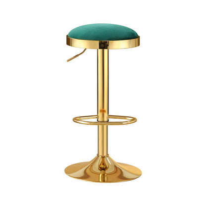 Emerald Velvet Adjustable Bar Stools Gold & Green (Set of 2) - Barstool Express
