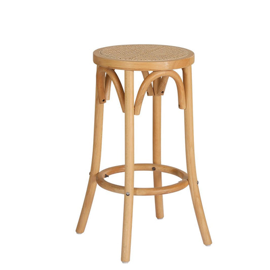 Hamptons Rattan Beechwood Bar Stool 65cm Natural - Barstool Express
