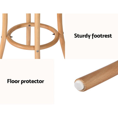 Hamptons Rattan Beechwood Bar Stool 65cm Natural - Barstool Express