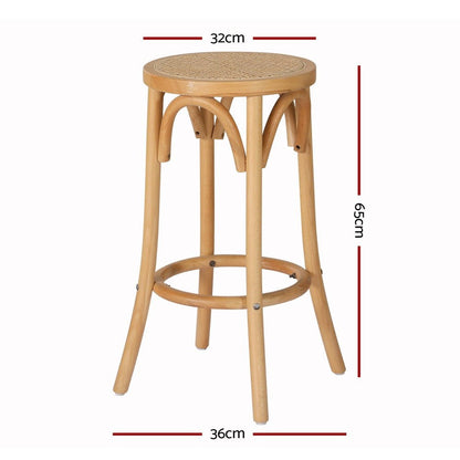 Hamptons Rattan Beechwood Bar Stools 65cm Natural (Set of 4) - Barstool Express
