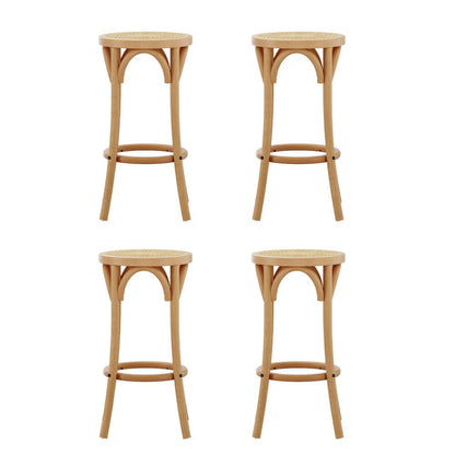 Hamptons Rattan Beechwood Bar Stools 65cm Natural (Set of 4) - Barstool Express