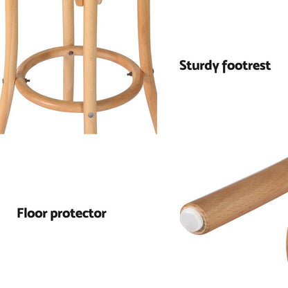 Hamptons Rattan Beechwood Bar Stools 65cm Natural (Set of 4) - Barstool Express