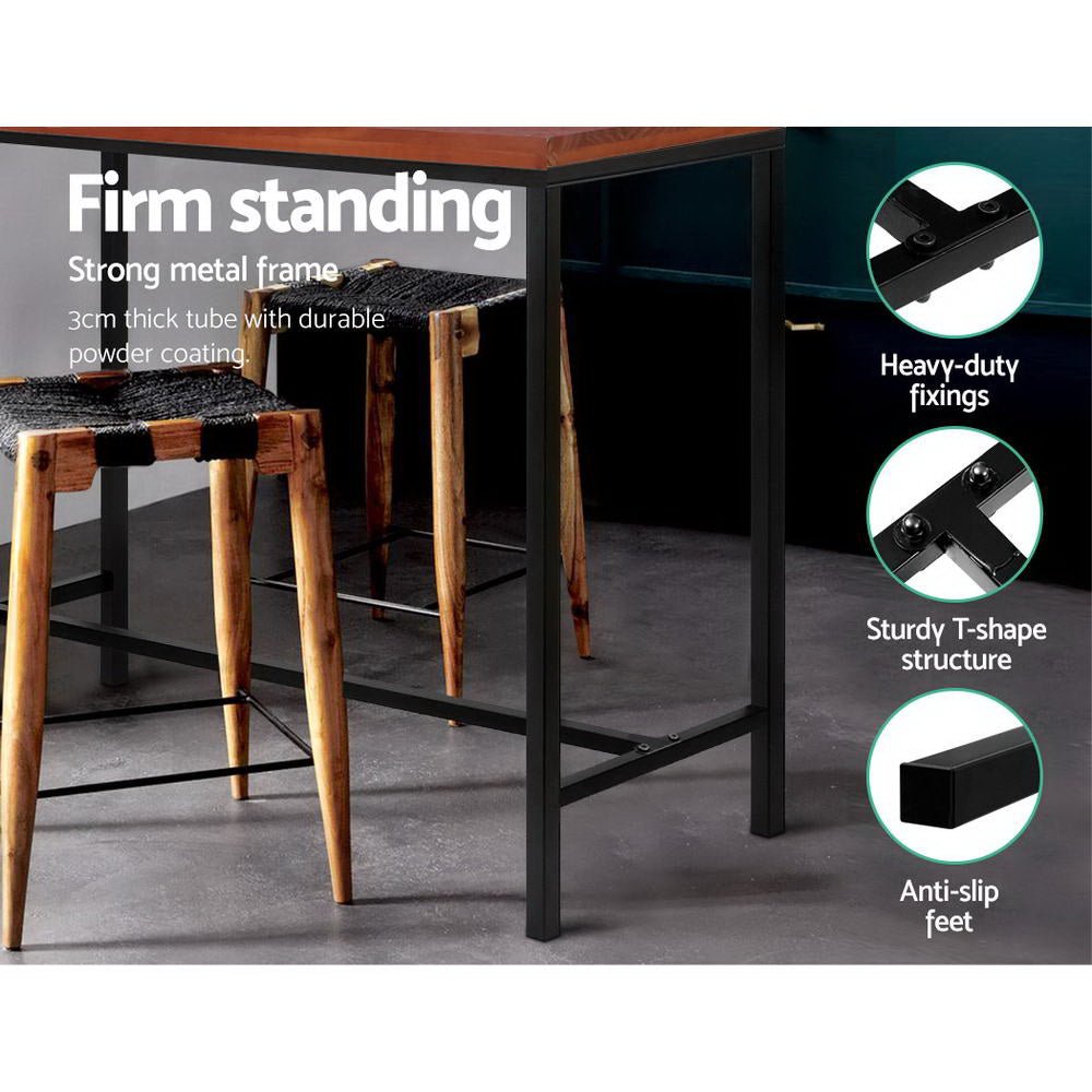 High Bar Table for Kitchen or Dining 103cm Brown - Barstool Express