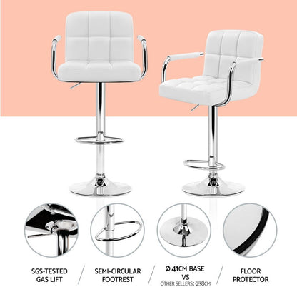 Indi Adjustable Bar Dining Table and Stools Set White (3 Piece) - Barstool Express