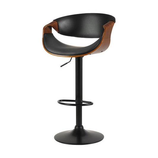 Jax Leather Timber Adjustable Bar Stool Black - Barstool Express