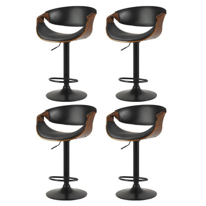 Jax Leather Timber Adjustable Bar Stool Black (Set of 4) - Barstool Express