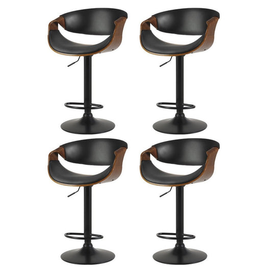 Jax Leather Timber Adjustable Bar Stool Black (Set of 4) - Barstool Express