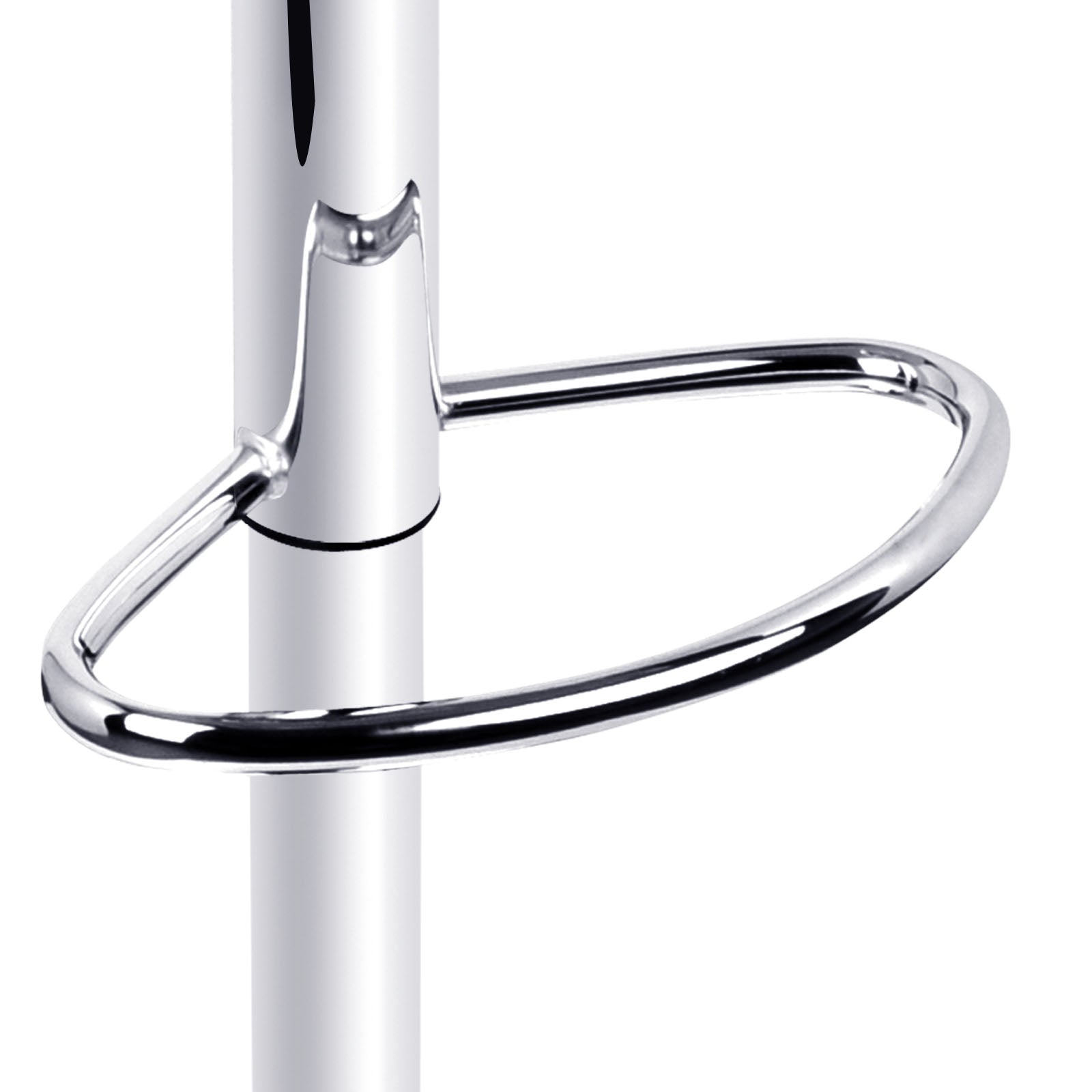 Jono Leather Timber Adjustable Bar Stool Chrome Black - Barstool Express