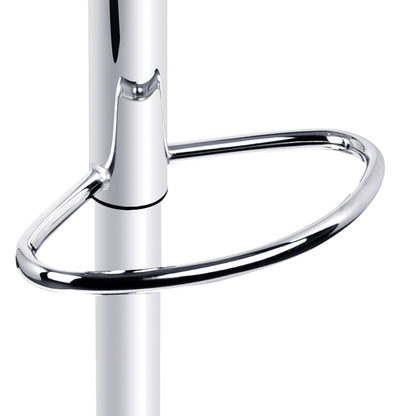 Jono Leather Timber Adjustable Bar Stool Chrome Black - Barstool Express
