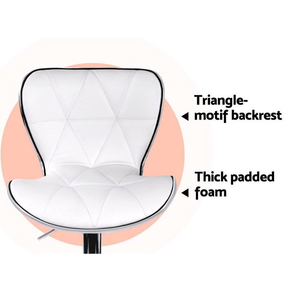 Julian Leather Padded Adjustable Bar Stools White (Set of 4) - Barstool Express