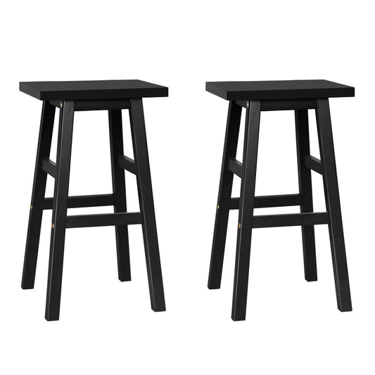 Kyoto Solid Beechwood Bar Stools 66.5cm Black (Set of 2) - Barstool Express