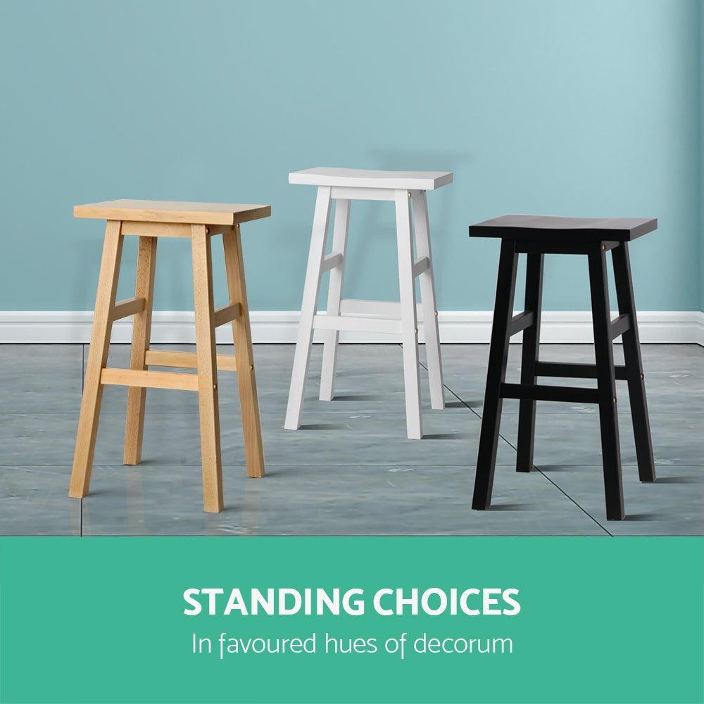 Kyoto Solid Beechwood Bar Stools 66.5cm Natural (Set of 2) - Barstool Express