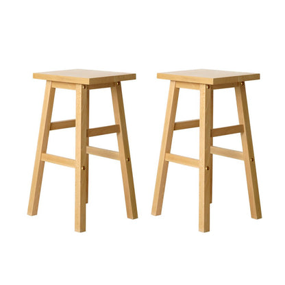 Kyoto Solid Beechwood Bar Stools 66.5cm Natural (Set of 2) - Barstool Express