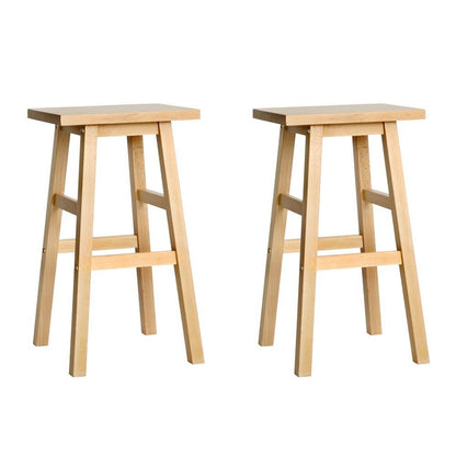 Kyoto Solid Beechwood Bar Stools 66.5cm Natural (Set of 2) - Barstool Express
