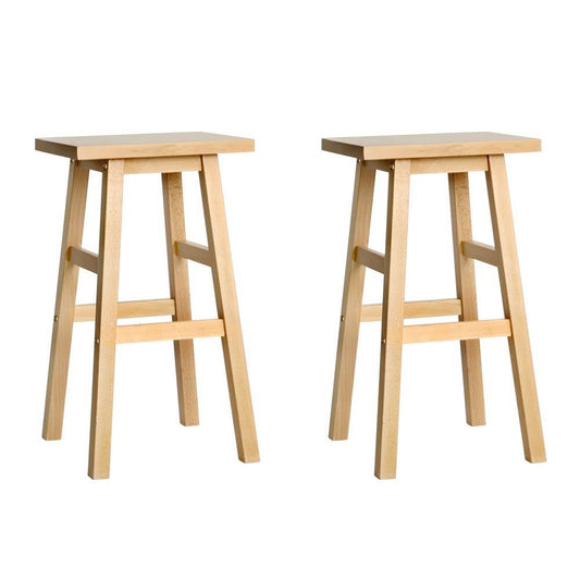 Kyoto Solid Beechwood Bar Stools 66.5cm Natural (Set of 2) - Barstool Express