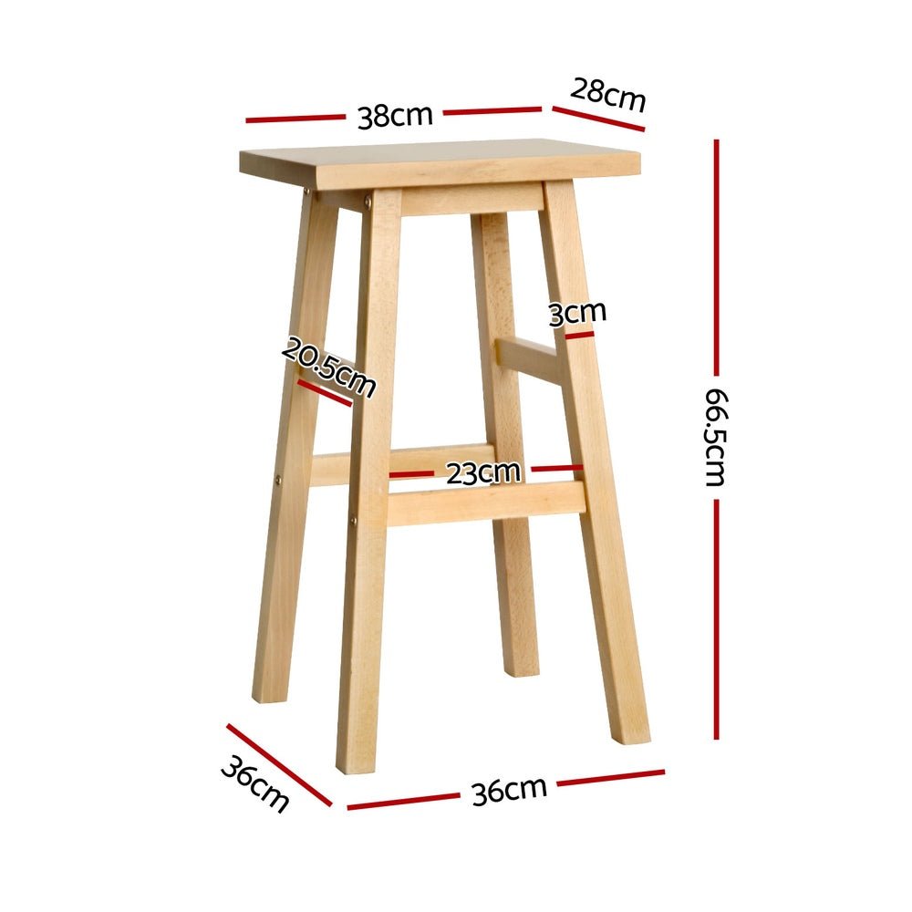 Kyoto Solid Beechwood Bar Stools 66.5cm Natural (Set of 4) - Barstool Express