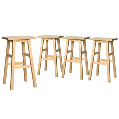 Kyoto Solid Beechwood Bar Stools 66.5cm Natural (Set of 4) - Barstool Express