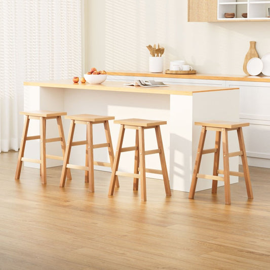 Kyoto Solid Beechwood Bar Stools 66.5cm Natural (Set of 4) - Barstool Express