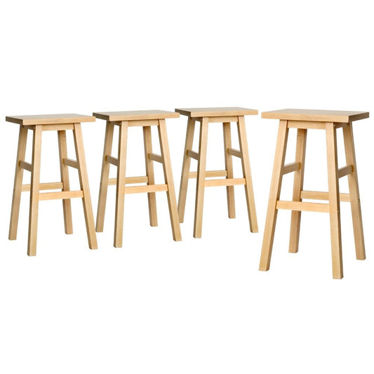 Kyoto Solid Beechwood Bar Stools 66.5cm Natural (Set of 4) - Barstool Express