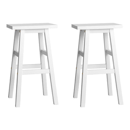 Kyoto Solid Beechwood Bar Stools 66.5cm White (Set of 2) - Barstool Express