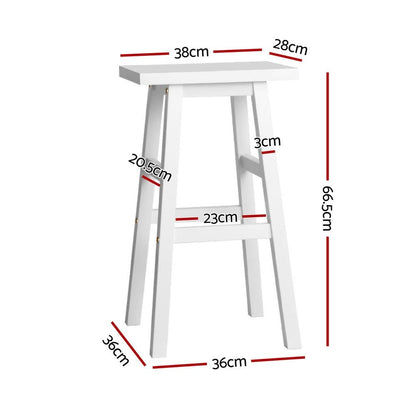 Kyoto Solid Beechwood Bar Stools 66.5cm White (Set of 4) - Barstool Express