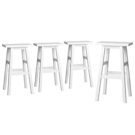 Kyoto Solid Beechwood Bar Stools 66.5cm White (Set of 4) - Barstool Express