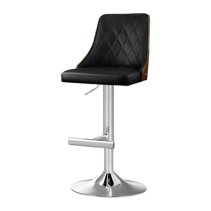Lennox Leather Bentwood Adjustable Bar Stool Black - Barstool Express