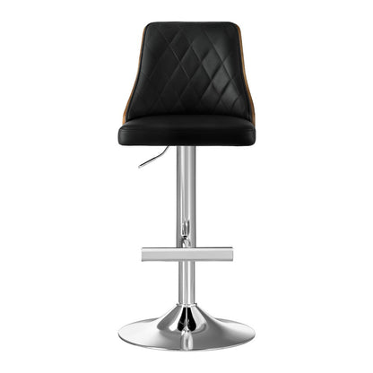 Lennox Leather Bentwood Adjustable Bar Stool Black - Barstool Express