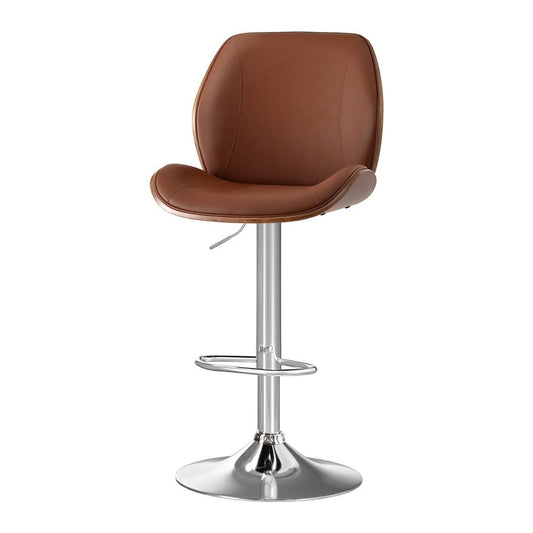 Levi Leather Bentwood Adjustable Bar Stool Brown - Barstool Express