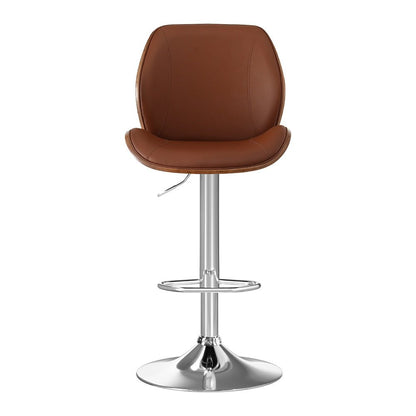 Levi Leather Bentwood Adjustable Bar Stool Brown - Barstool Express