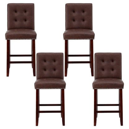 Linda Leather Kitchen Dining Bar Stool Brown (Set of 4) - Barstool Express